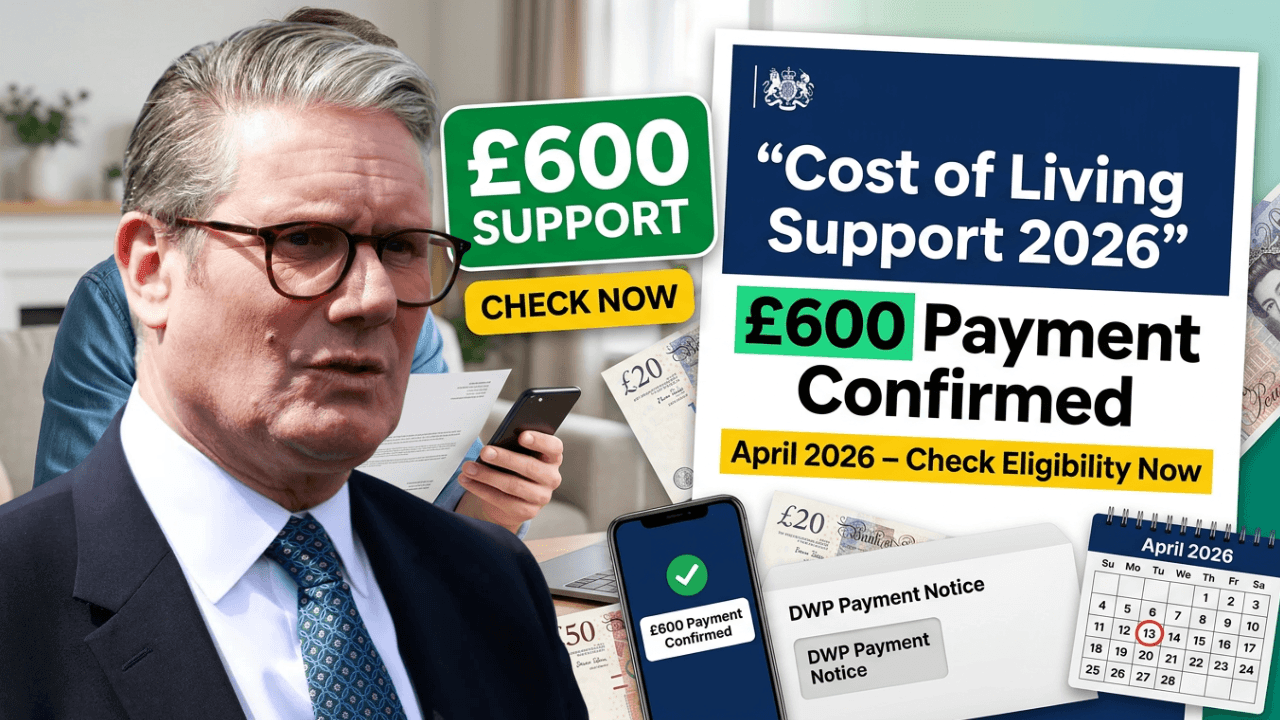 DWP Confirms £600 Cost of Living Payment for April 2026 – Check Eligibility Now