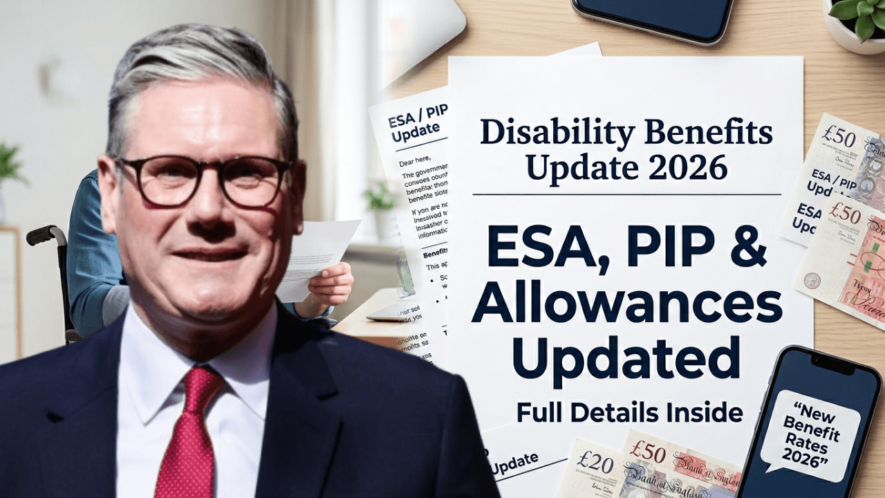DWP Confirms New ESA, PIP and Disability Benefit Rates for 2026 – Full Details